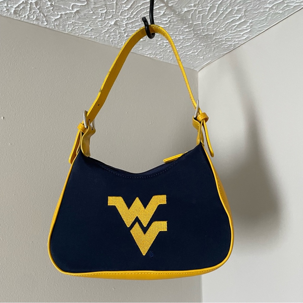 West Virginia Mountaineers Navy and Gold Shoulder Bag